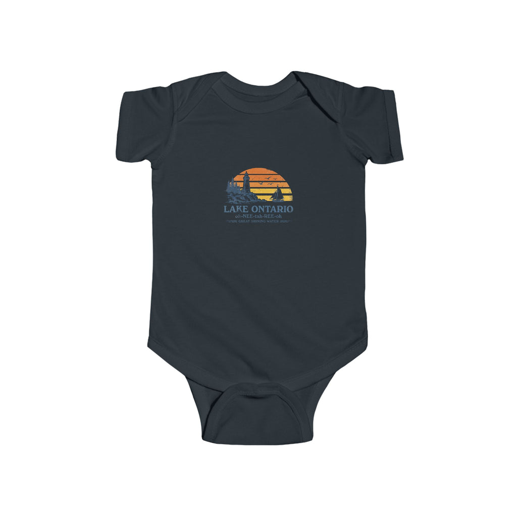 The "Great Shining Water" Lake ONTARIO Retro Sunset Infant Bodysuit