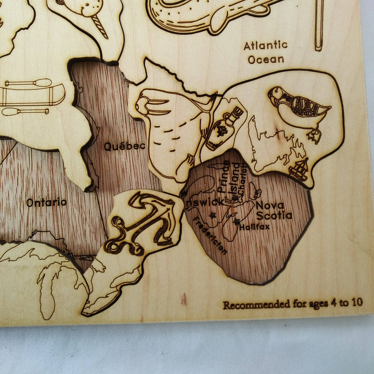 Toy Maker of Lunenburg - Kids Canada Map Puzzle with Native Animals - Made In Canada - High Quality - Ages 4–8