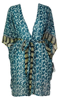 PRG7490 Sheer Avatar Pure Silk Kimono-Sleeved Jacket with Belt