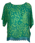 PRG5400 Sheer Avatar Pure Silk Side Slit Top
