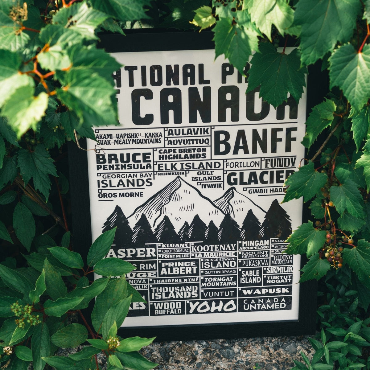 Canada National Parks Checklist Poster, Canada Parks