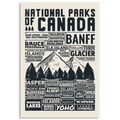 Canada National Parks Checklist Poster, Canada Parks