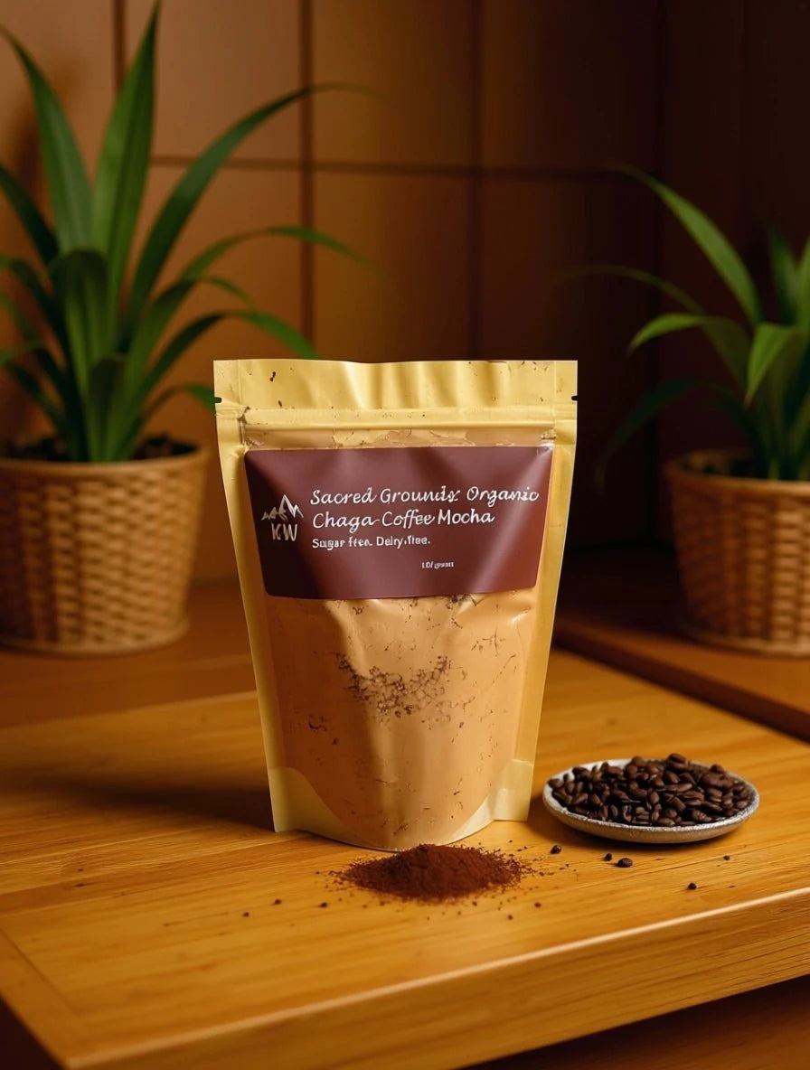 Sacred Grounds: Organic Chaga-Coffee Mocha Wild Canadian Blend (sugar-free, dairy-free)